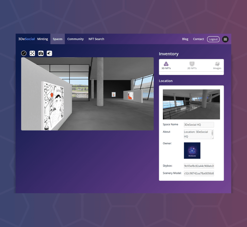 Virtual 3D Gallery Spaces