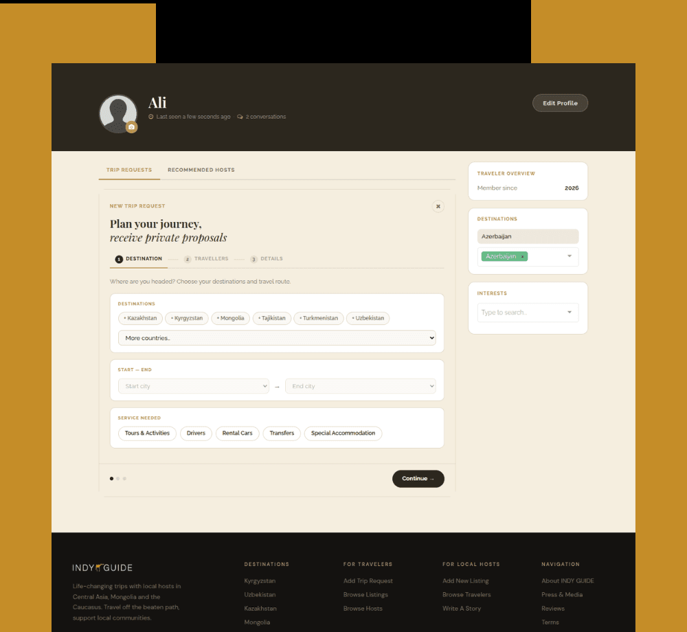 Trip Request & Proposal Marketplace