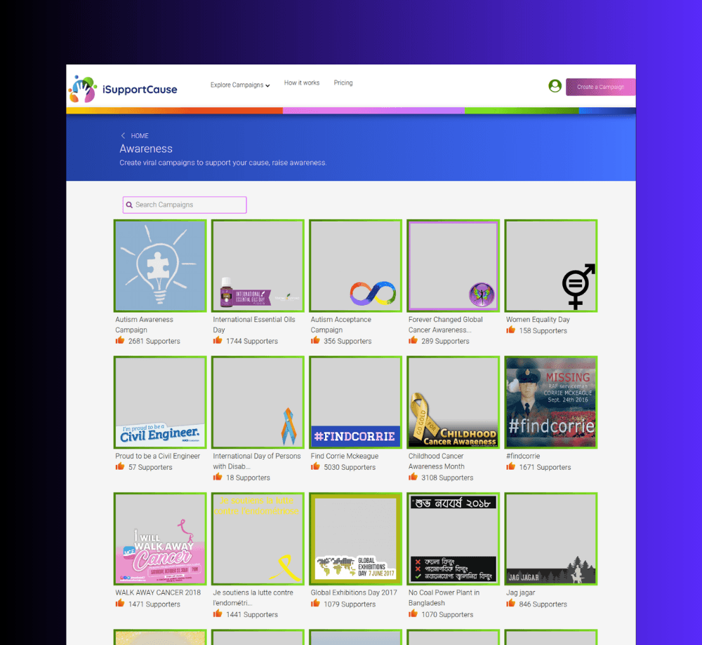 Searchable Campaign Discovery
