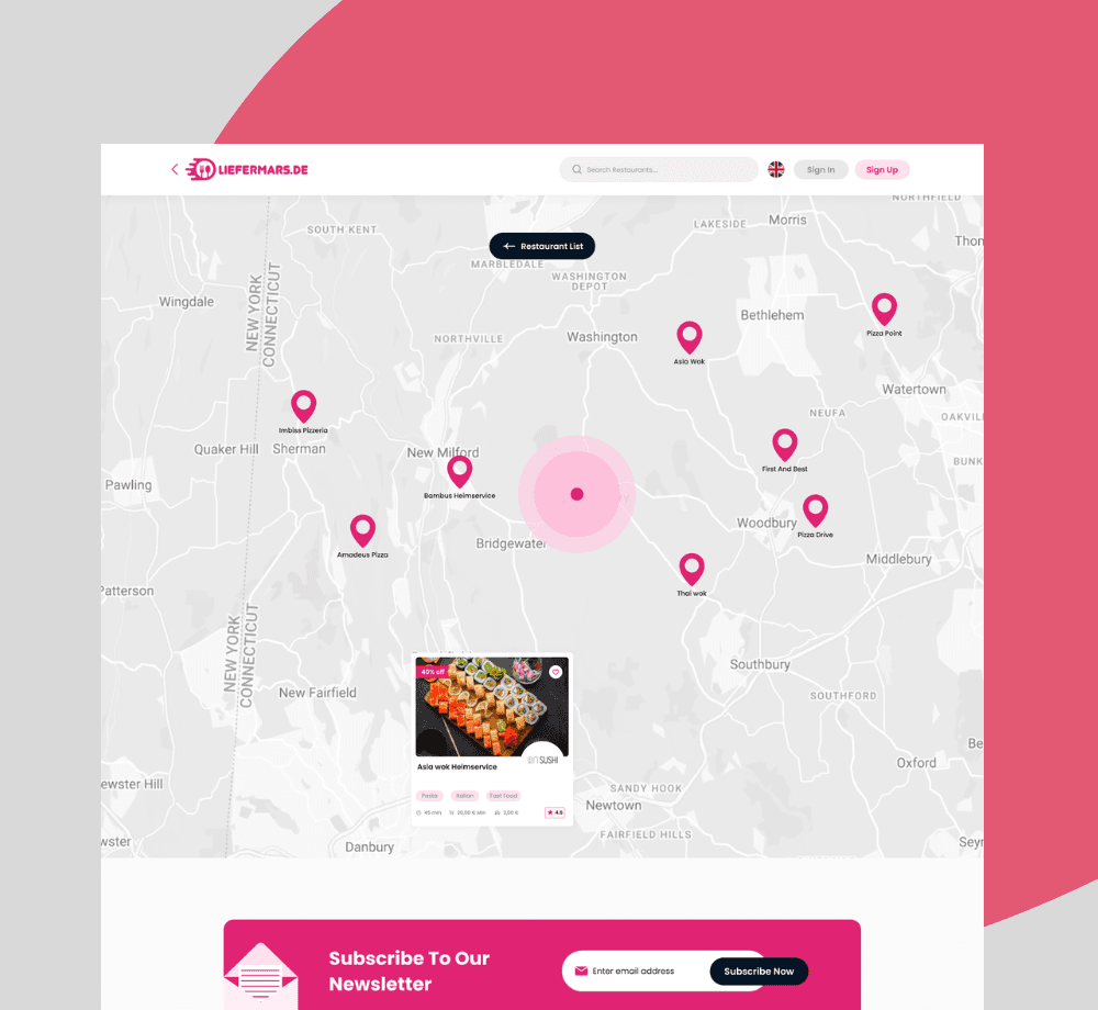 Map-Based Delivery Radius