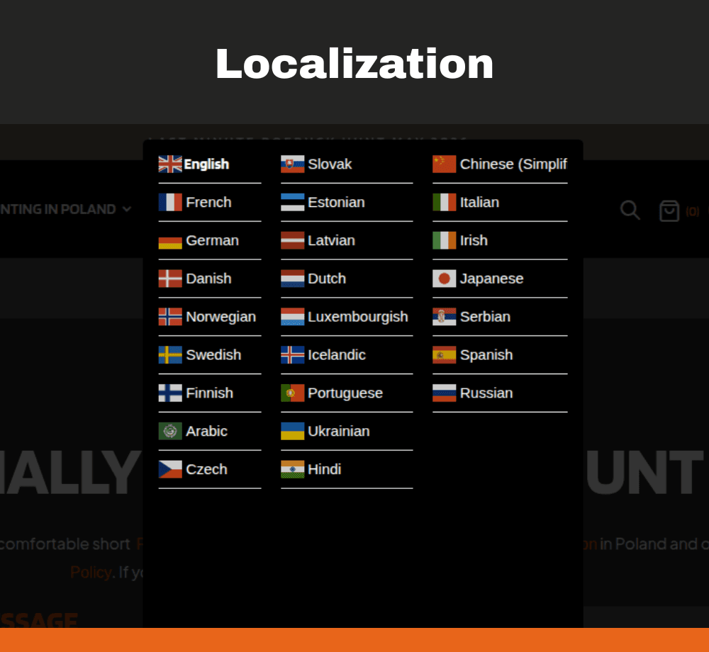 25+ Language Localization