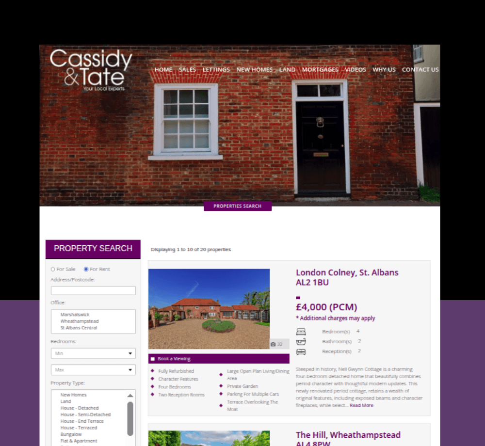 Lettings Listings & Viewing Booking
