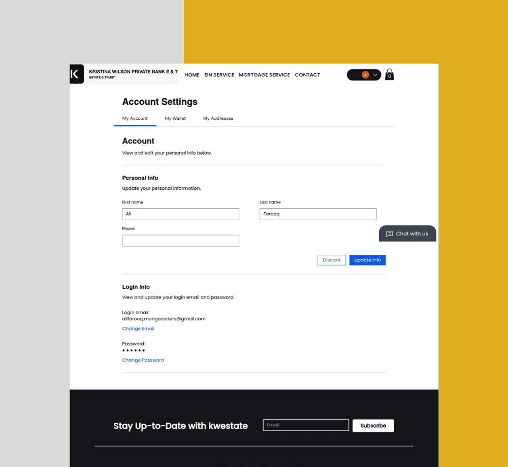 Customer Account Dashboard