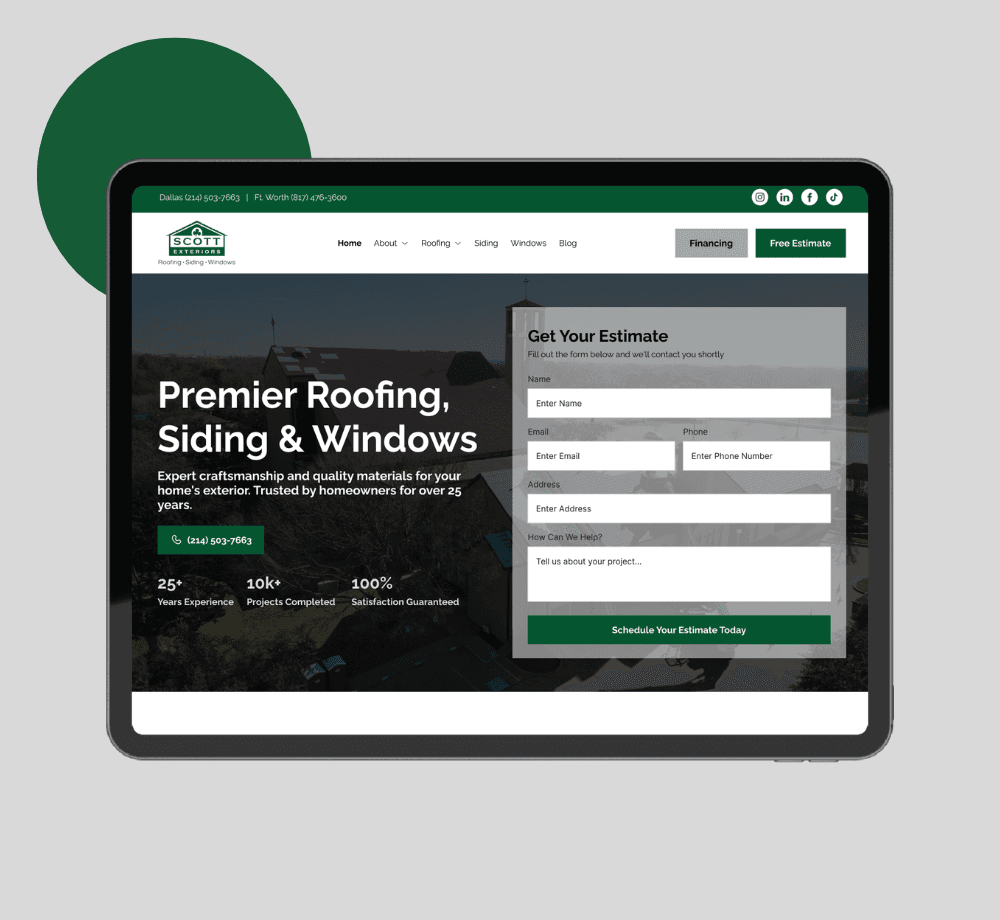 Homepage & Estimate Form