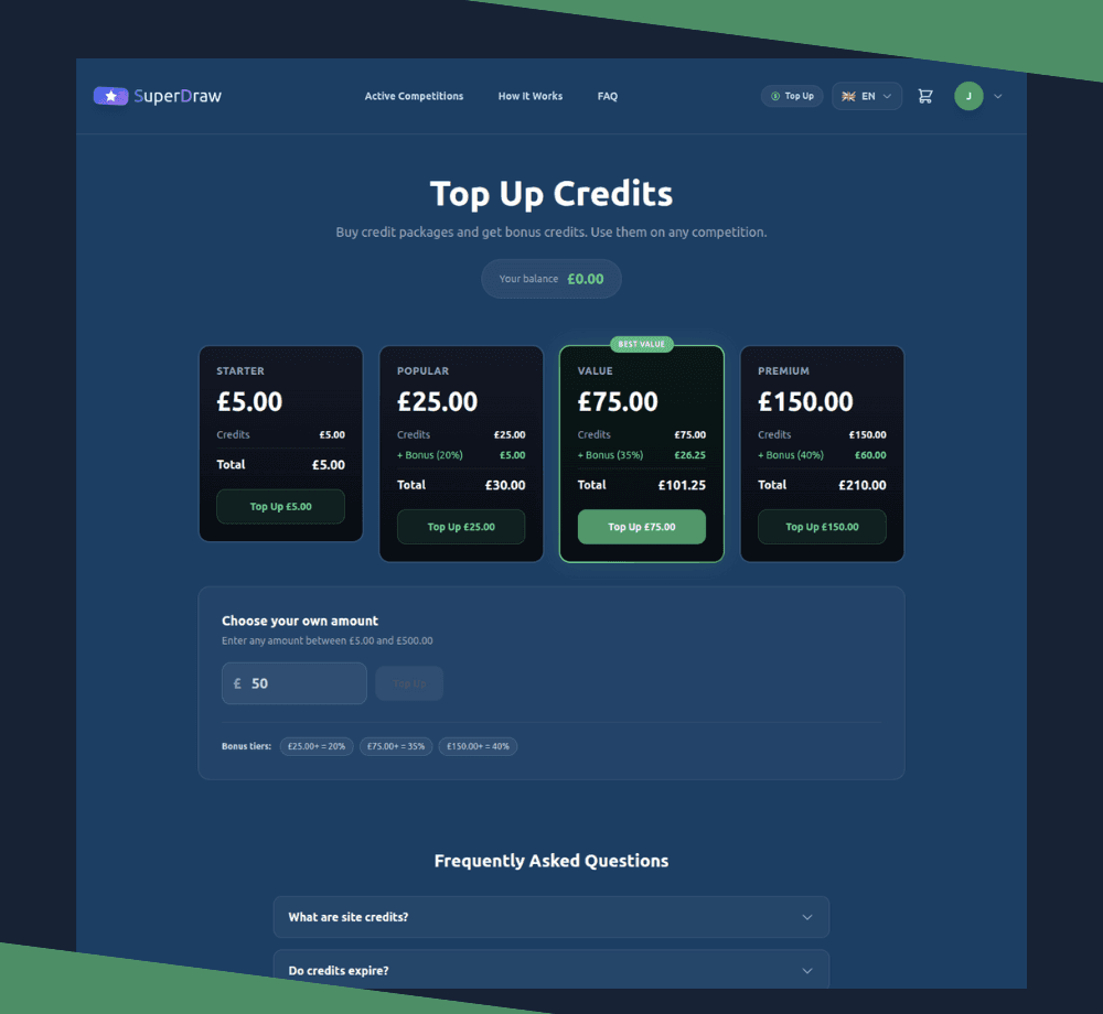 Credit Top-Ups & Bonuses
