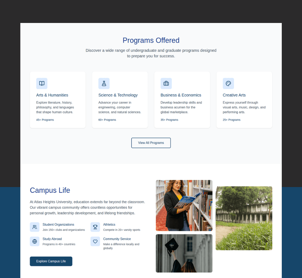 Programs Offered & Campus Life